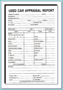 Free Used Car Appraisal Form