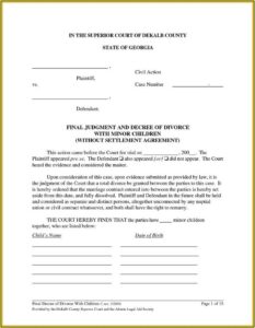 Georgia Final Divorce Decree Form