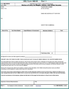 Irs Form 668 W