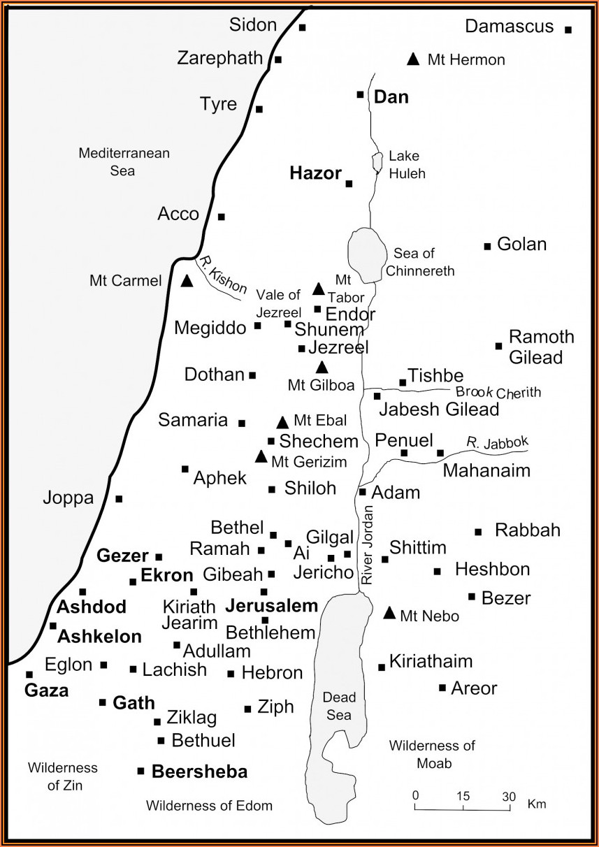Map Of Ancient Palestine Old Testament