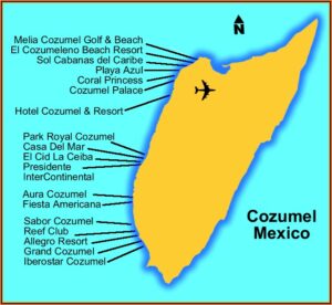 Map Of Beach Hotels In Cozumel