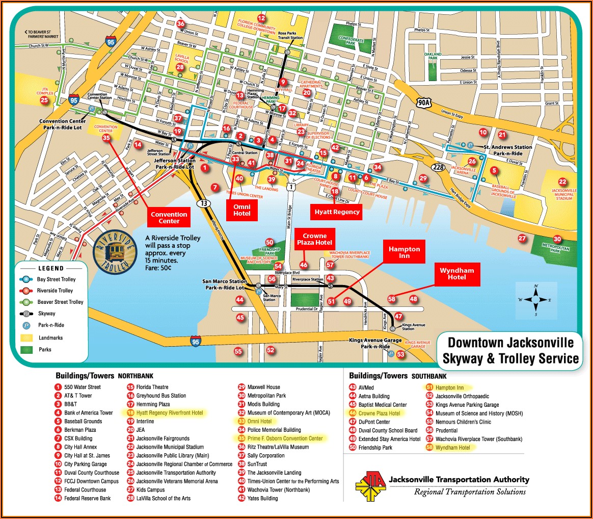 Map Of Downtown Nashville With Hotels And Attractions