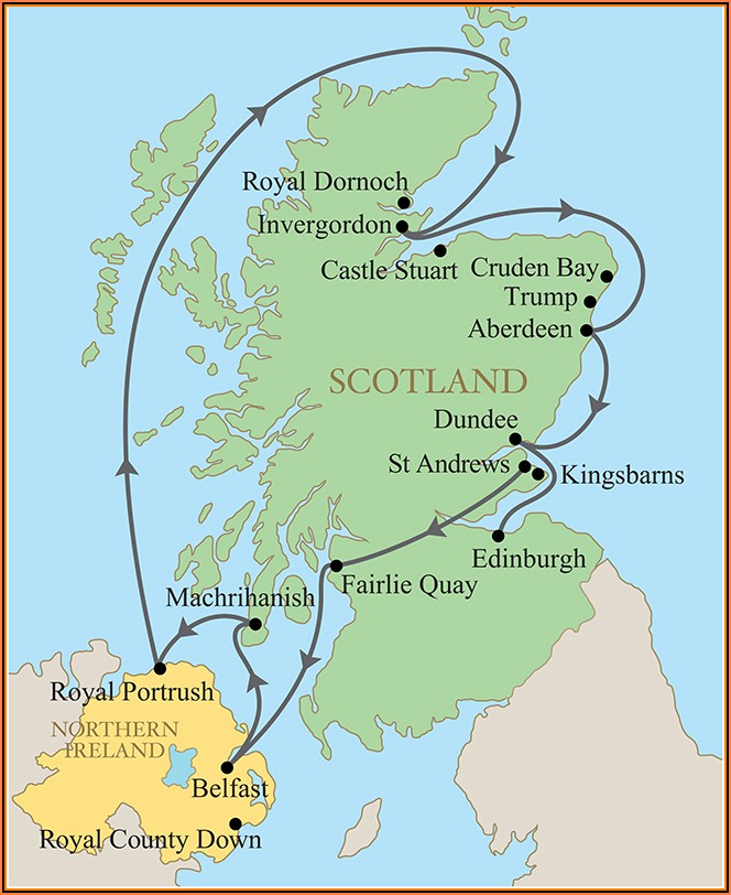 Map Of Golf Courses In Northern Scotland