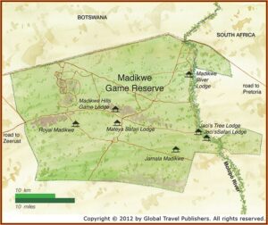 Map Of Madikwe Game Reserve South Africa