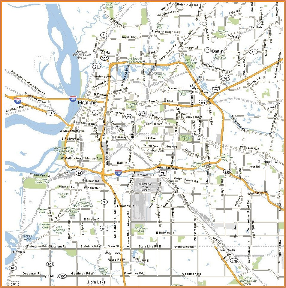 Map Of Memphis Tennessee Hotels