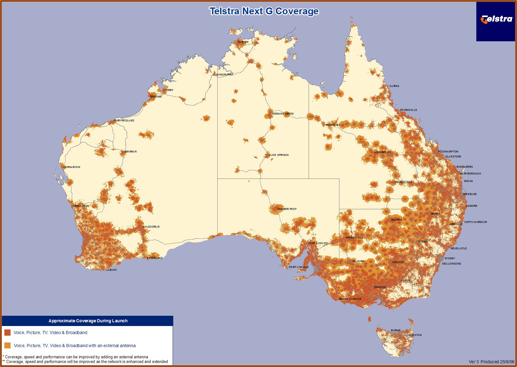 Map Of Mobile Phone Coverage Australia