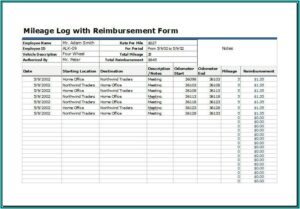 Mileage Log Pdf Form