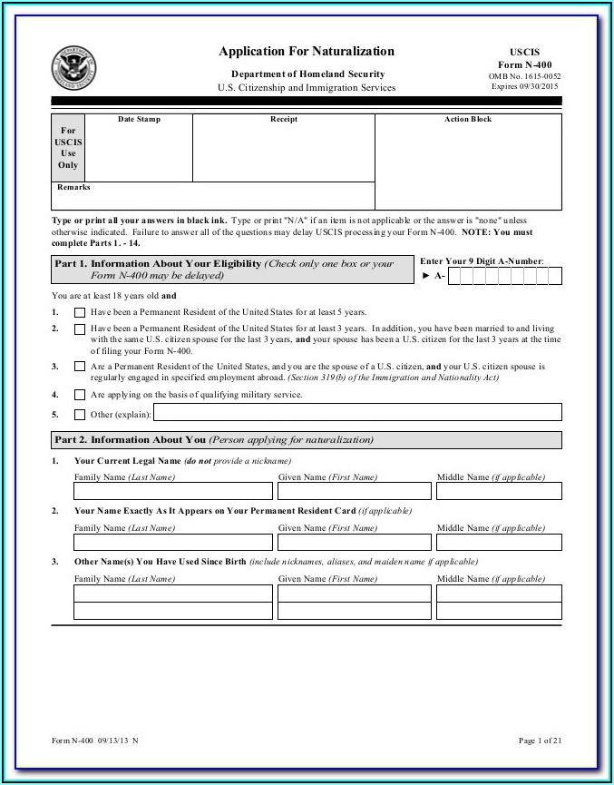 N 14 Form Uscis