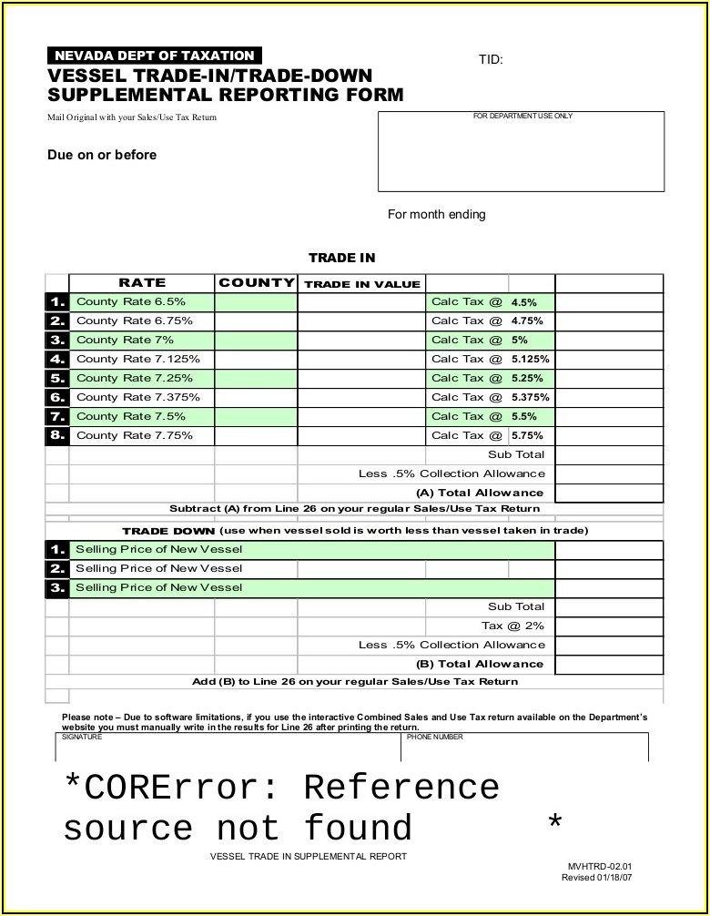 Nevada Combined Sales And Use Tax Return Form