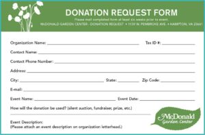 Non Profit Donation Request Form Template
