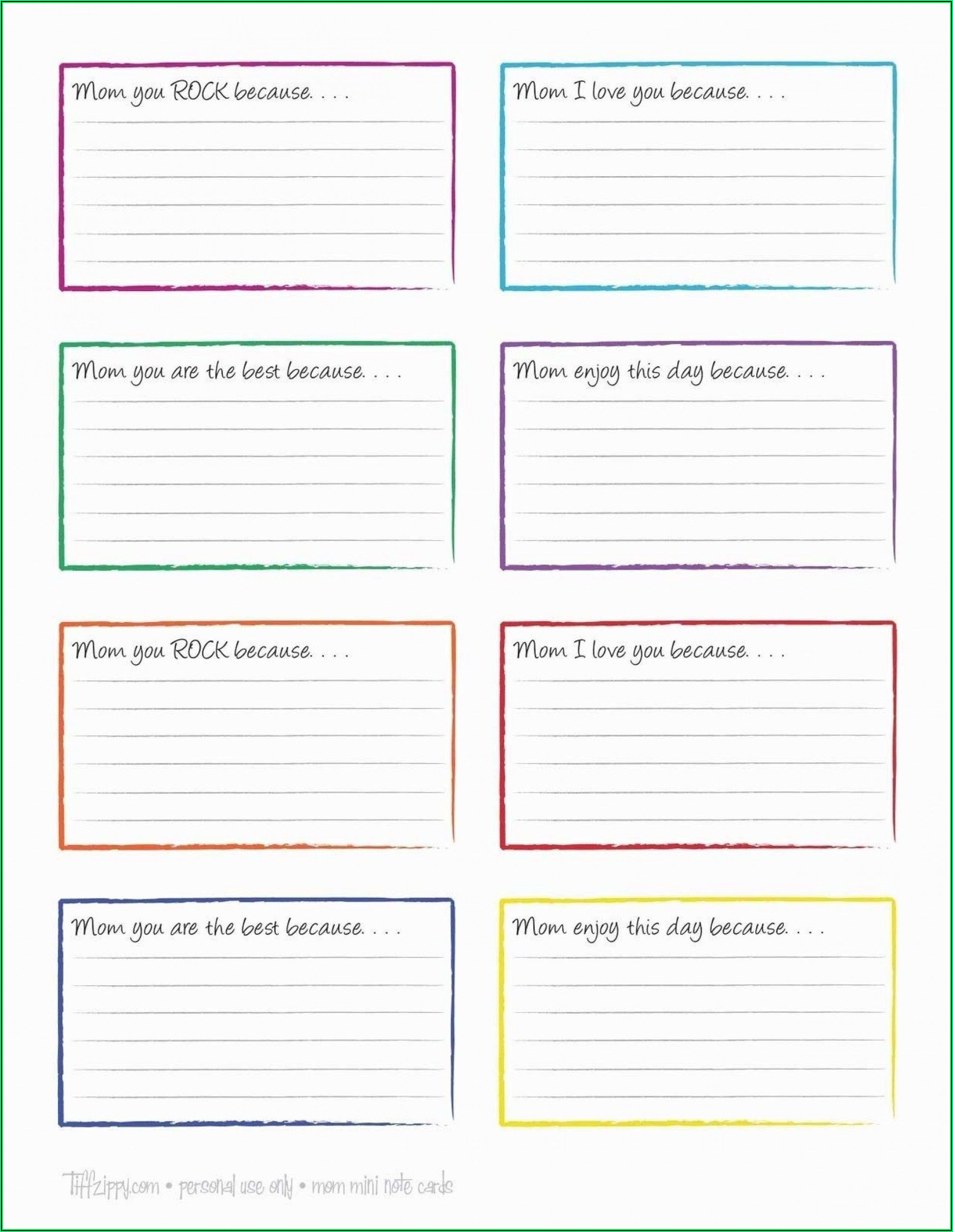 Note Card Template Free