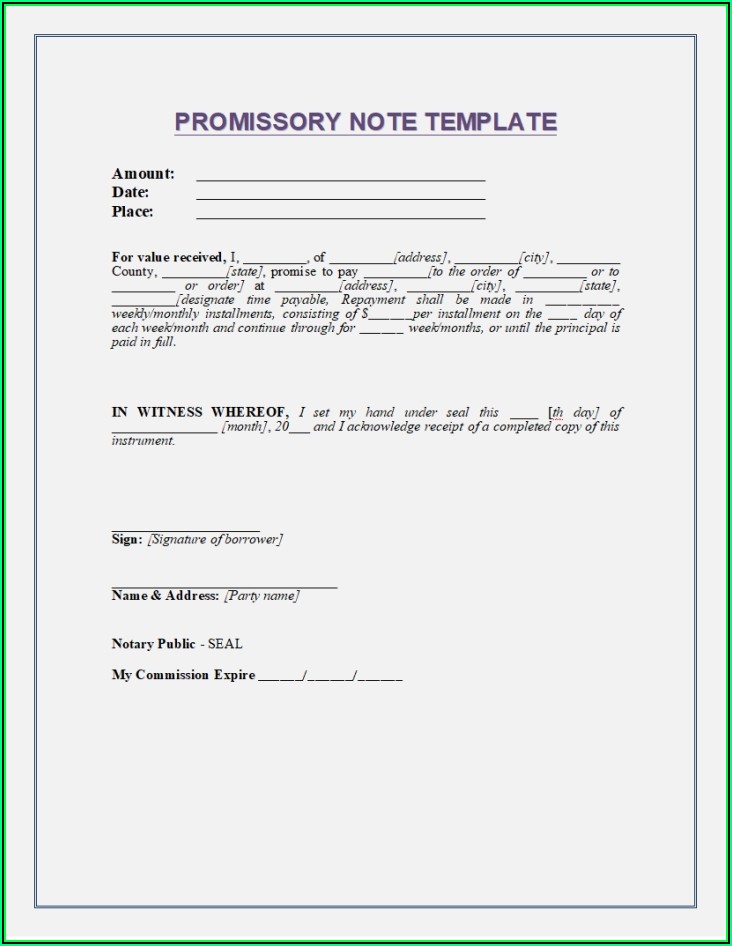 Note Payable Agreement Template