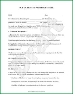 Note Payable Template Free