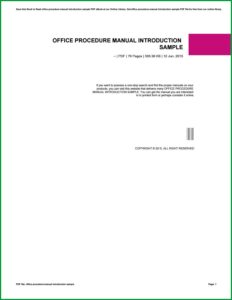 Office Procedure Manual Sample