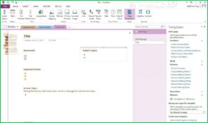 Onenote Project Management Template
