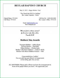 Online Church Bulletin Templates