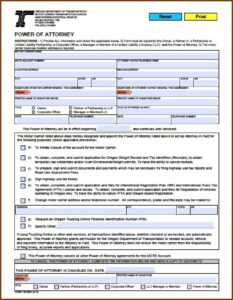 Oregon Limited Power Of Attorney Form
