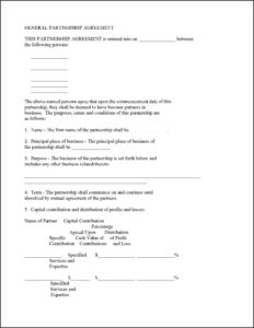 Partnership Agreement Format Pdf