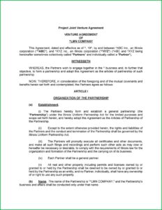 Partnership Agreement Format Pdf India