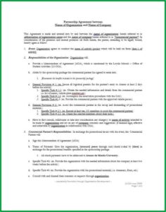 Partnership Agreement Forms Pdf