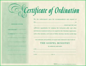 Pastor License Certificate Template