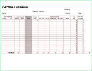 Payroll Ledger Template Pdf
