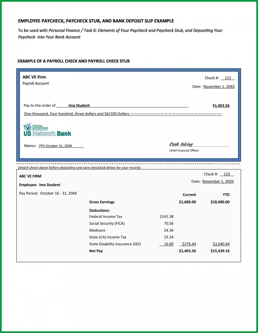 Payroll Pay Stub Template Free Canada