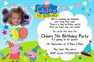 Peppa Pig Invitation Wording