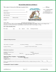 Pet Sitting Templates Free