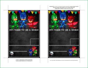Pj Masks Invitation Card Template