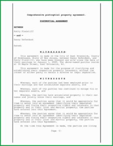 Postnuptial Agreement Template New Jersey