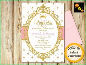 Princess Baby Shower Invitations Templates