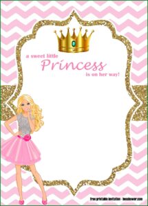 Princess Baby Shower Party Invitations Templates