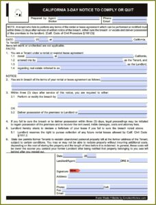 Printable Eviction Notice Form California