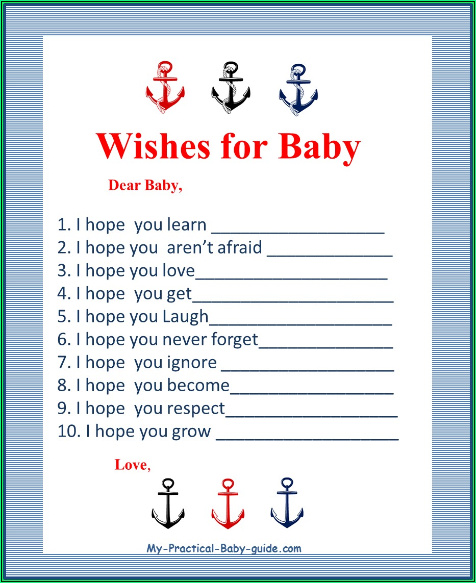 Printable Nautical Baby Shower Invitations Templates
