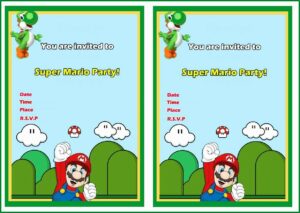 Printable Super Mario Invitations Template Free