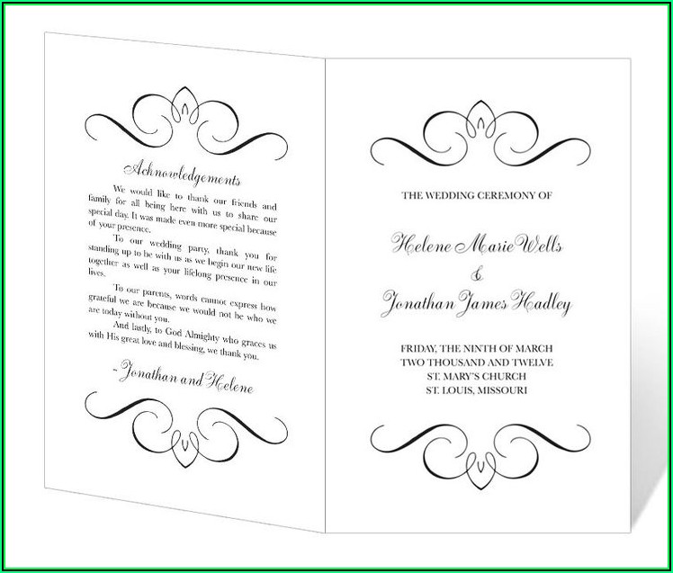 Printable Wedding Program Templates
