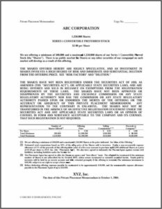 Private Offering Memorandum Template