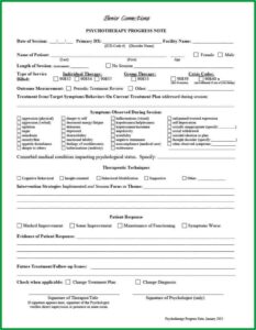 Psychotherapy Notes Format