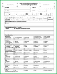 Psychotherapy Progress Notes Template