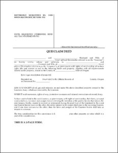 Quit Claim Deed Form Oregon