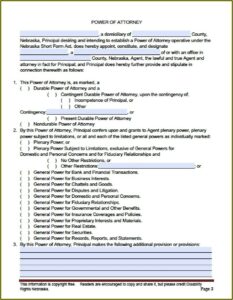 Real Estate Power Of Attorney Form Nebraska