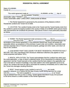 Rental Lease Agreement Form Pdf