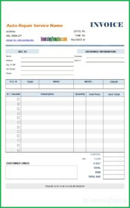 Repair Invoice Template