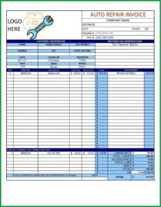 Repair Invoice Template Word