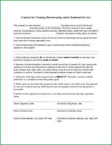 Residential Cleaning Service Contract Template