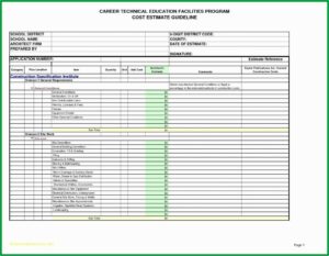 Residential Construction Cost Breakdown Template