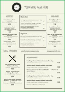 Restaurant Menu Template Microsoft Word Free Download