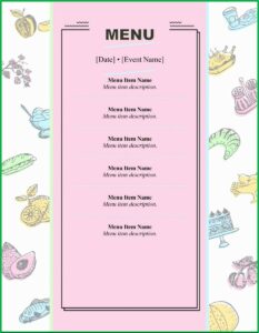 Restaurant Menu Template Word 2010