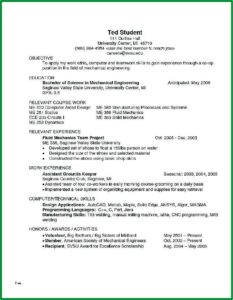 Resume Template For Machinist